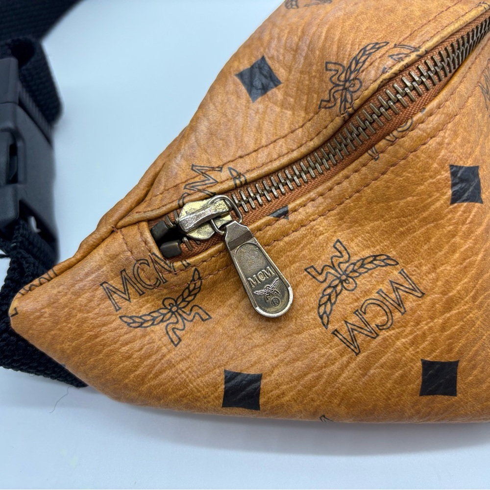 MCM Brown Belt Bag with Iconic Monogram and Adjustable Strap - Picture 5 of 6